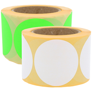 Round Paper Marking Labels, Ø 75 mm, permanent adhesive - View Assortment