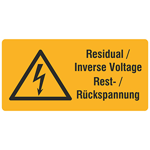 Warning Label: Attention! Residual/ Inverse Voltage - View Assortment