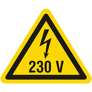 Caution Sign: High Voltage 230V