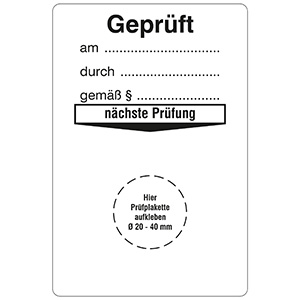 Base Labels "Geprüft" - Different imprints  - View Assortment