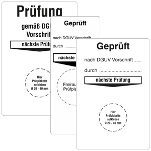 Base Labels "DGUV Vorschrift" - Different imprints  - View Assortment