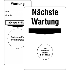 Base Labels "Wartung" - Different imprints  - View Assortment