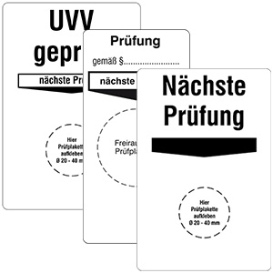 Base Labels "Prüfung / Nächste Prüfung" - Different imprints - View Assortment