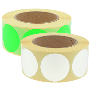 Round Paper Marking Labels, Ø 50 mm, permanent adhesive - View Assortment