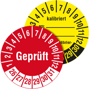 Inspection Labels: "Geprüft" - View Assortment
