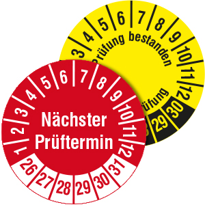 Inspection Labels "Nächster Prüftermin" - View Assortment