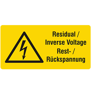 Warning Label: Attention! Residual/ Inverse Voltage