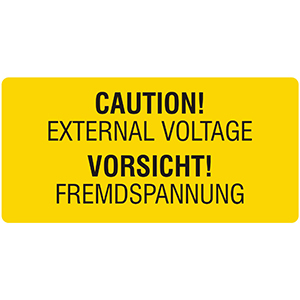 Warning Label: Caution! External Voltage