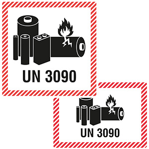 Transportation Labels for Lithium Metal Batteries (UN Number 3090) - View Assortment