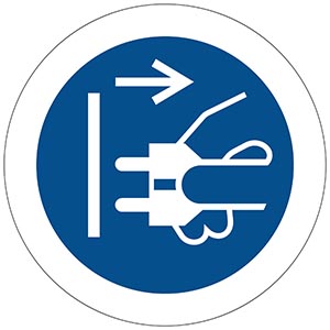 Mandatory Sign: Pull Plug Before Opening - View Assortment