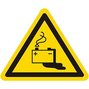 Caution Sign: Leaking Batteries
