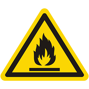 Caution Sign: Flammable Materials