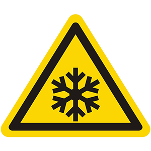 Caution Sign: Risk of Freezing - Low Temperature