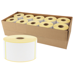 zebra compatible paper labels, 57.15 x 101.6 mm, 10 rolls per box - View Product