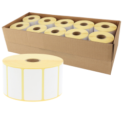 zebra compatible paper labels, 57.15 x 31.75 mm, 10 rolls per box - View Product