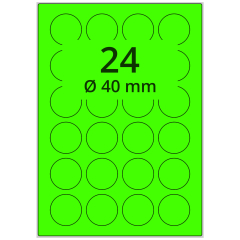 fluorescent paper labels, bright green, Ø 40 mm - View Product