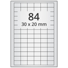 polyester labels, silver, 30 x 20 mm - View Product