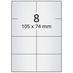 polyester labels, silver, 105 x 74 mm - View Product