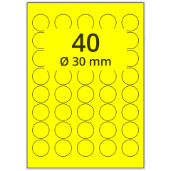 fluorescent paper labels, bright yellow, Ø 30 mm - View Product