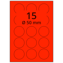 fluorescent paper labels, bright red, Ø 50 mm - View Product