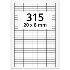 polyester labels, transparent, 20 x 8 mm - View Product