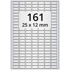 polyester labels, silver, 25 x 12 mm - View Product