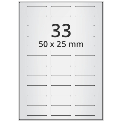 polyester labels, silver, 50 x 25 mm - View Product
