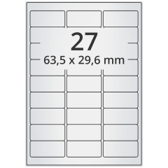polyester labels, silver, 63.5 x 29.6 mm - View Product