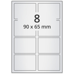 polyester labels, silver, 90 x 65 mm - View Product
