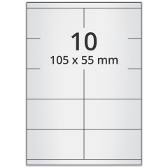 polyester labels, silver, 105 x 55 mm - View Product