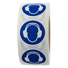 mandatory sign, wear ear protection, Ø 50 mm - View Product