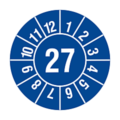 yearly inspection label, 2027, polyethylene foil, Ø 20 mm - View Product