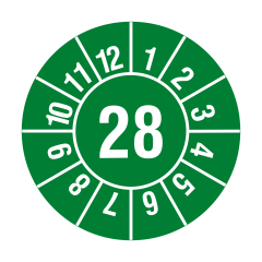 yearly inspection label, 2028, polyethylene foil, Ø 20 mm - View Product