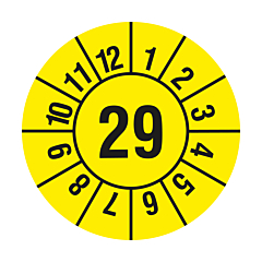 yearly inspection label, 2029, polyethylene foil, Ø 20 mm - View Product