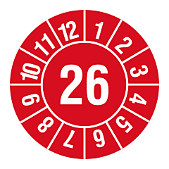 yearly inspection label, 2026, polyethylene foil, Ø 30 mm - View Product