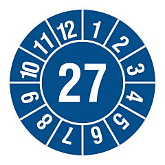 yearly inspection label, 2027, polyethylene foil, Ø 30 mm - View Product