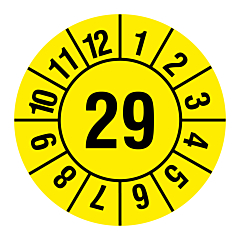 yearly inspection label, 2029, polyethylene foil, Ø 30 mm - View Product