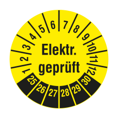 electrical inspection label, 2025-2030, polyethylene foil, Ø 20 mm - View Product