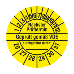 electrical inspection label, 2026-2031, polyethylene foil, Ø 20 mm - View Product