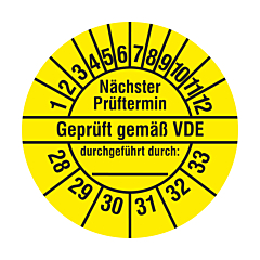 electrical inspection label, 2028-2033, polyethylene foil, Ø 20 mm - View Product