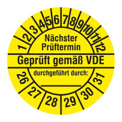 electrical inspection label, 2026-2031, polyethylene foil, Ø 30 mm - View Product