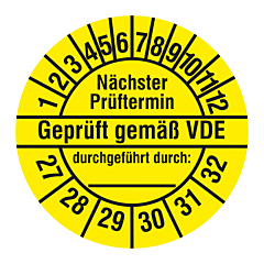 electrical inspection label, 2027-2032, polyethylene foil, Ø 30 mm - View Product