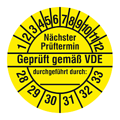 electrical inspection label, 2028-2033, polyethylene foil, Ø 30 mm - View Product
