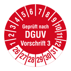DGUV inspection label, 2026-2031, polyethylene foil, Ø 30 mm - View Product