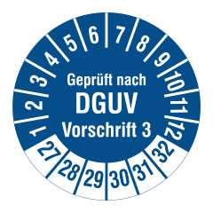 DGUV inspection label, 2027-2032, polyethylene foil, Ø 30 mm - View Product