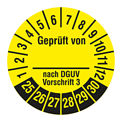 DGUV inspection label, 2025-2030, polyethylene foil, Ø 30 mm - View Product