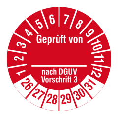 DGUV inspection label, 2026-2031, polyethylene foil, Ø 30 mm - View Product