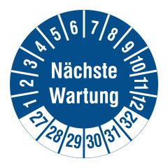 inspection date label, several years, 2027-2032, polyethylene foil, Ø 30 mm - View Product
