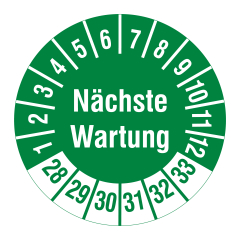 inspection date label, several years, 2028-2033, polyethylene foil, Ø 30 mm - View Product