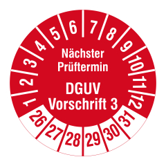 DGUV inspection label, 2026-2031, polyethylene foil, Ø 30 mm - View Product